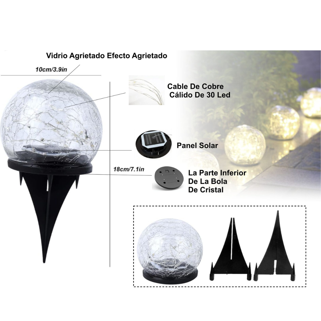 Luces Solares de Tierra Efecto Agrietado